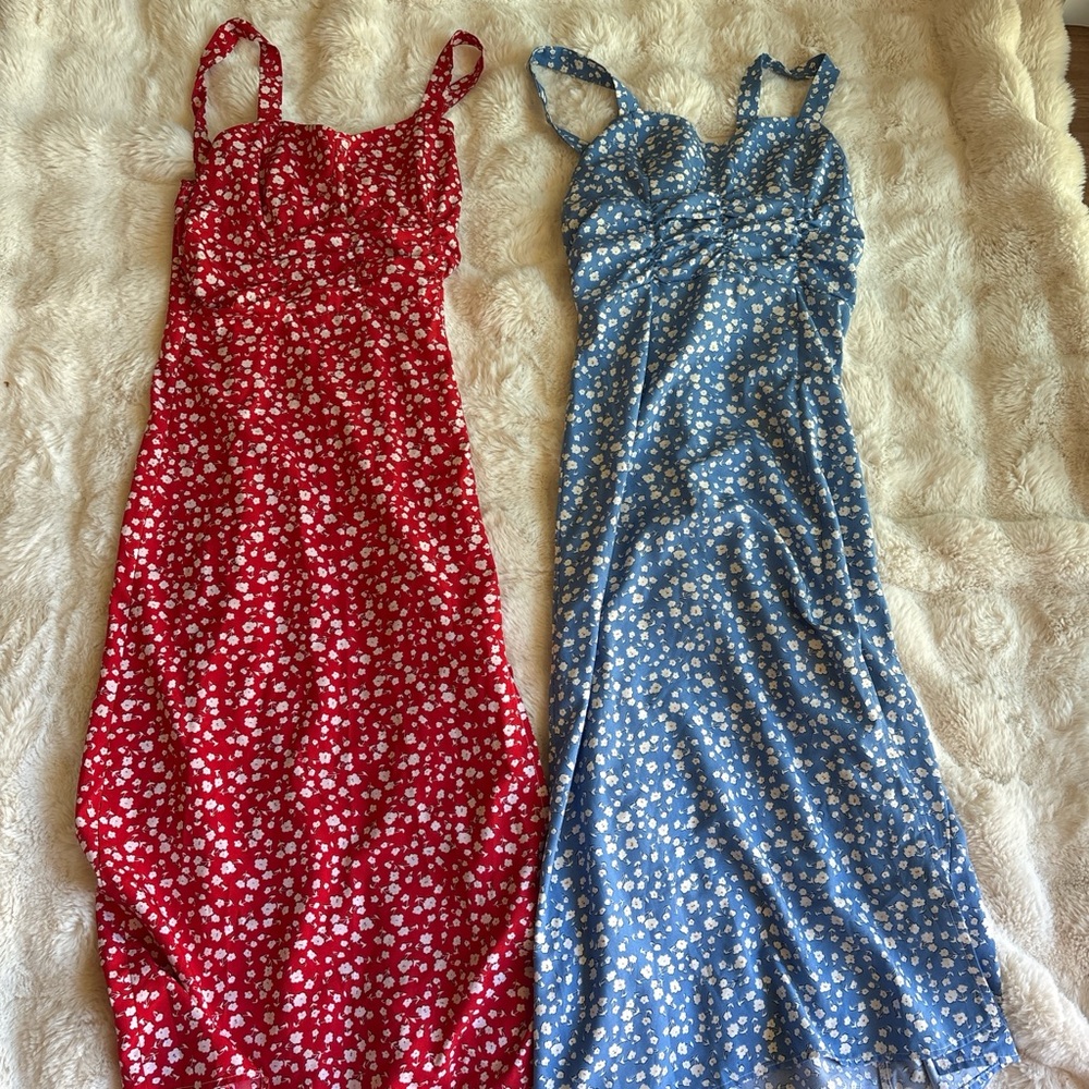 SHEIN Red Floral Print Dress